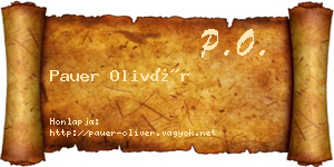 Pauer Olivér névjegykártya